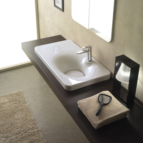 組み込み型洗面器 - 6015 - Scarabeo Ceramiche - セラミック製 / 組み込み式カウンタートップ付 / 長方形