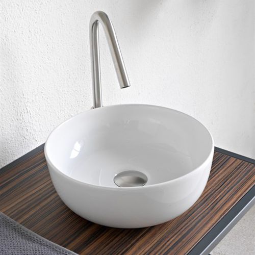 カウンタートップ型洗面器 - GLAM - Scarabeo Ceramiche - セラミック製 / 円形 / 穴なし