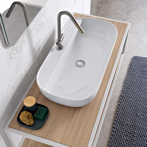 カウンタートップ型洗面器 - Glam - Scarabeo Ceramiche - セラミック製 / 高光沢 / 穴1つ
