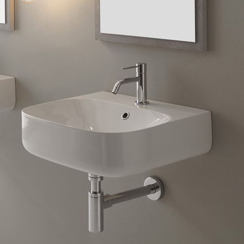 壁掛け式洗面器 - Moon - Scarabeo Ceramiche - カウンタートップ型 / 釉薬使用セラミック製 / 高光沢