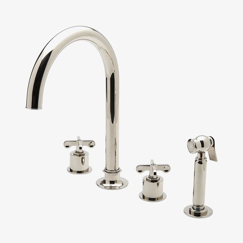 カウンタートップダブルハンドル混合水栓 - HNKM20 - Waterworks - クロムメッキ金属 / 真ちゅう製 / ニッケル製