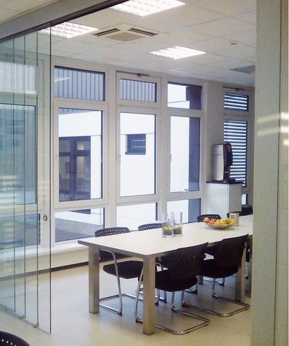 ドア用スライドシステム - TELESCOPICO SINCRO 3 WAYS V-2300 V-2350  - METALGLAS - ガラス製ドア用