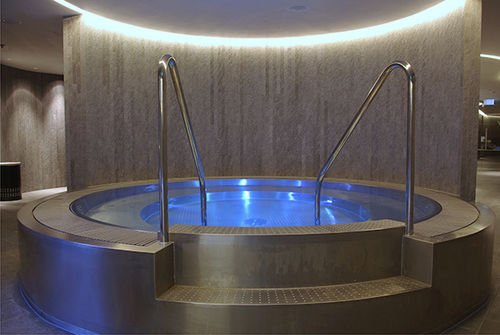 ビルトイン式ジャグジー - SPA INOX HOTEL  - PISCINES CARRE BLEU - 円形 / 複数人 / ステンレス製