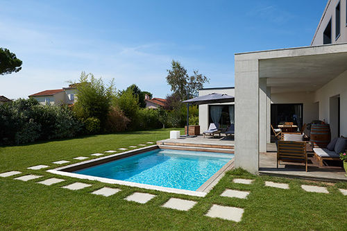 オーダーメイドプール - PISCINE AVEC TERRASSE MOBILE PORTELLI TOULOUSE - PISCINES CARRE BLEU - 室内 / 屋外用 / 地下
