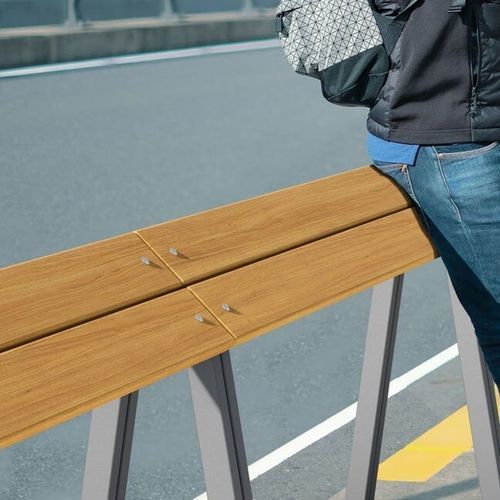 現代風ベンチ - CASTEO I - CITY DESIGN - 溶融亜鉛メッキ鋼製 / 木製 / 背もたれなし