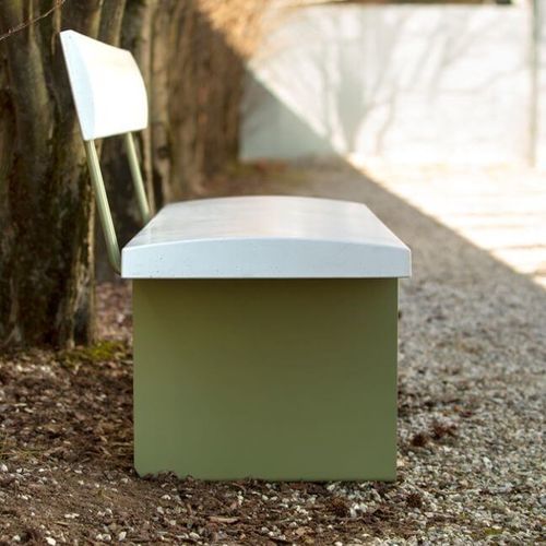 現代風ベンチ - MALY - CITY DESIGN - 溶融亜鉛メッキ鋼製 / 高性能コンクリート製 / 背もたれ付き