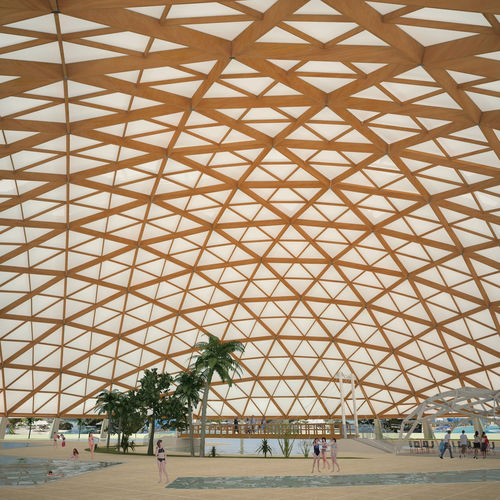 集成材木製骨組み - SPACEWOOD DOME - WOOD SYSTEM INTERNATIONAL SRL - 小屋組 / シェルター用 / 公共スぺース用