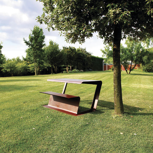 現代風ピクニック用テーブル - MERENDA - METALCO - コールテン鋼製 / ペイントスチール製 / 塗装鋼脚