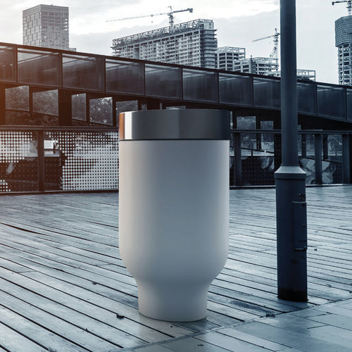 公共用ゴミ箱 - CUP - METALCO - 床置き / 粉体塗装スチール製 / 高性能コンクリート製