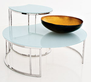 現代風ネストテーブル - SOFÀ - Compar - ガラス製 / 円形 / 家庭用