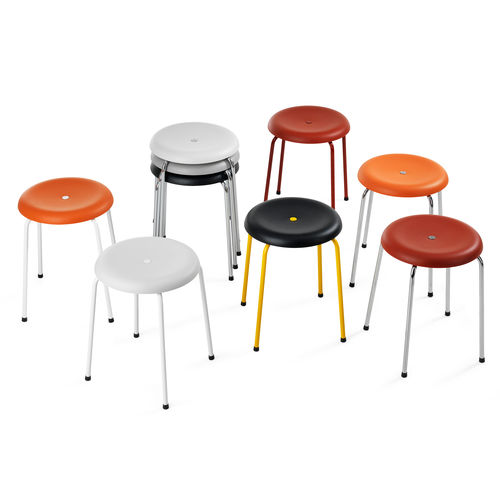 現代風スツール - TABURETT - Lammhults Möbel AB - 布製 / 革製 / クロム鋼脚