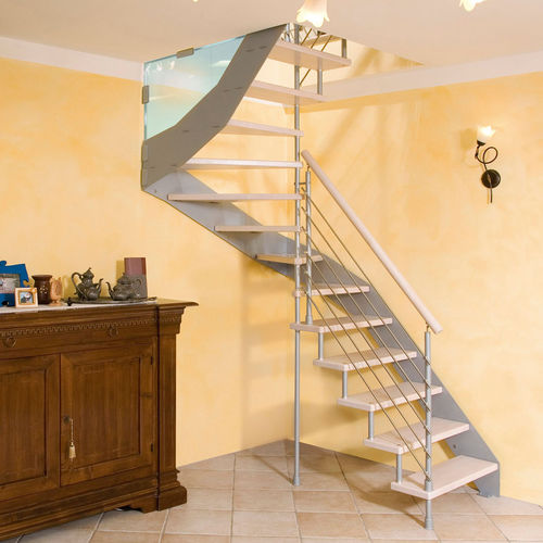 四角いスパイラル階段 - LERICI MINI CS - ITALIAN FASHION STAIRS - 木製ステップ / スチールフレーム / 家庭用