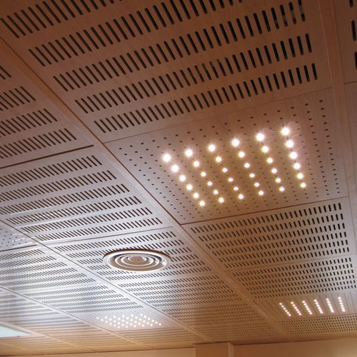 天井用吸音パネル - IDEALED - Ideatec Advanced Acoustic Solutions - 仮天井用 / MDF / 突板