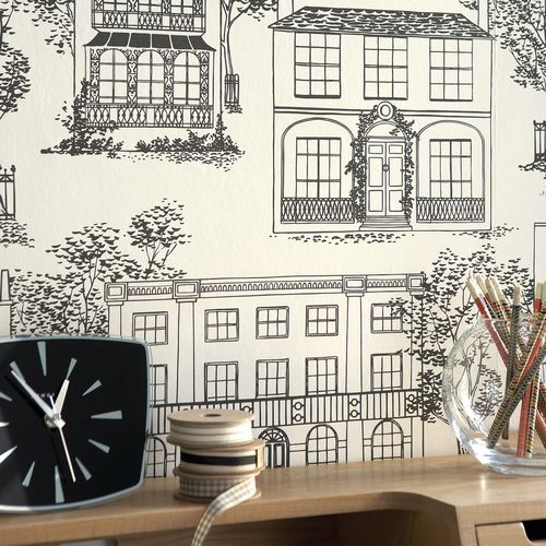 伝統的壁紙 - HAMPSTEAD - The Little Greene - 風景柄 / グレー / 青