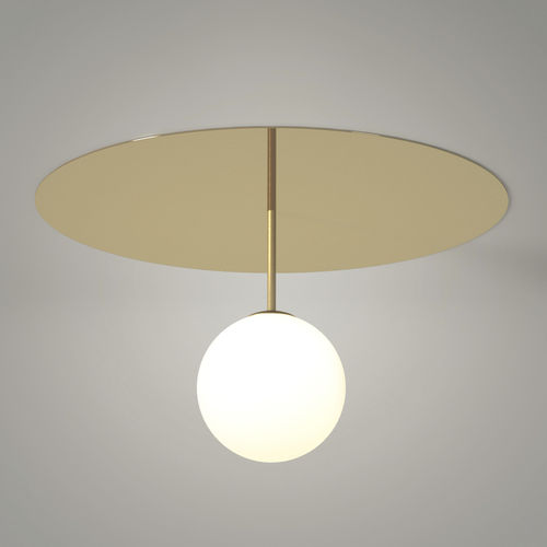 現代風シーリングライト - PLATE & SPHERE 2 - Atelier Areti - 円形 / ガラス製 / 光沢のある真鍮製