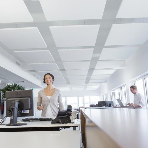 ガラスウール製仮天井 - SOLO™ SQUARE - Saint-Gobain Ecophon - パネル / 浮動 / オフィス用