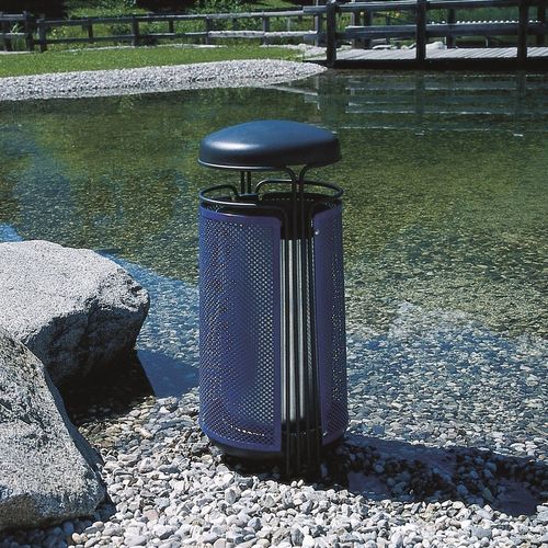 公共用ゴミ箱 - AMBIENTE - Euroform K. Winkler GmbH - 床置き / スチール製 / 木製