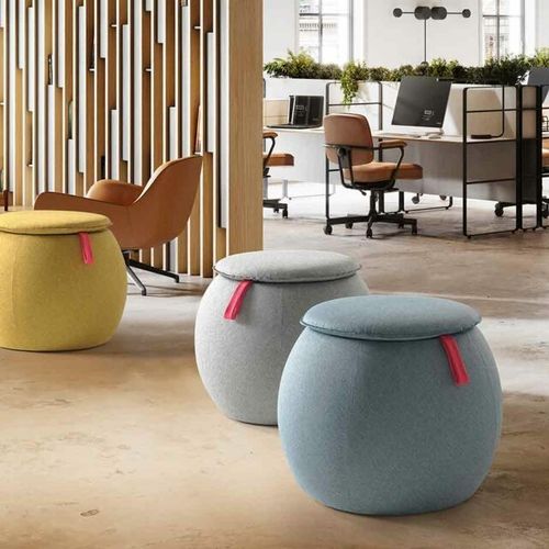 現代風プーフ - SNOWPOUF - Caimi Brevetti SpA - 布製 / 円形 / 布張り