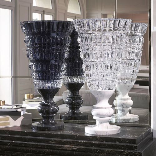 バロック様式花瓶 - NEW ANTIQUE - Baccarat - クリスタル製 / 大理石