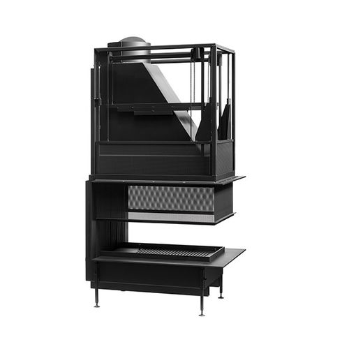 薪密閉式暖炉 - UNIVERSAL MF 1050-800-60 W 3S EXT - Metalfire Architectural fireplaces - 3面タイプ / 金属製 / ガラス製