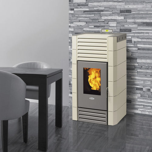 ぺレット給湯機能付きストーブ - H25  - FAIR srl - 20 kW...50 kW / 現代風 / スチール製