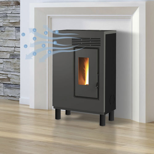 ぺレットストーブ - ECO60H – PIEDINI LEGNO IN TINTA - FAIR srl - 0 - 5 kW / 脚付き / 現代風