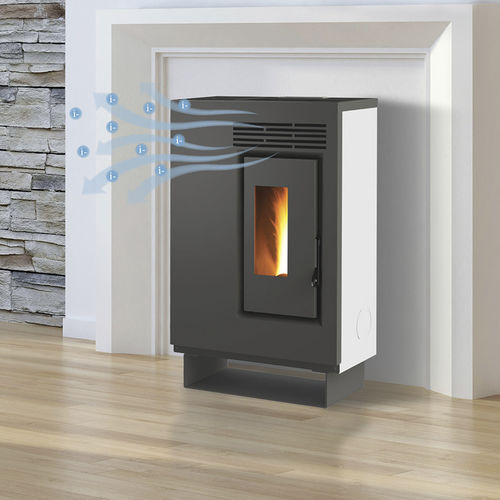 ぺレットストーブ - ECO60H – PIEDISTALLO ACCIAIO GRIGIO - FAIR srl - 0 - 5 kW / 脚付き / 現代風