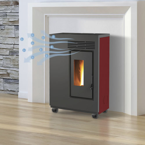 ぺレットストーブ - ECO60H – RUOTE PVC GOMMATE - FAIR srl - 0 - 5 kW / 独立型 / 現代風