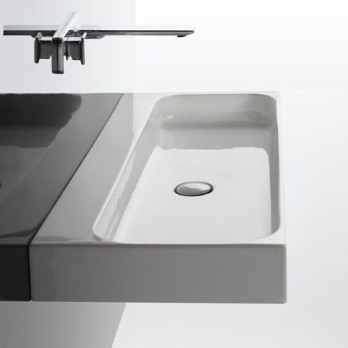壁掛け式洗面器 - UNIT 120 - Ws Bath Collections - セラミック製 / 長方形 / 現代風