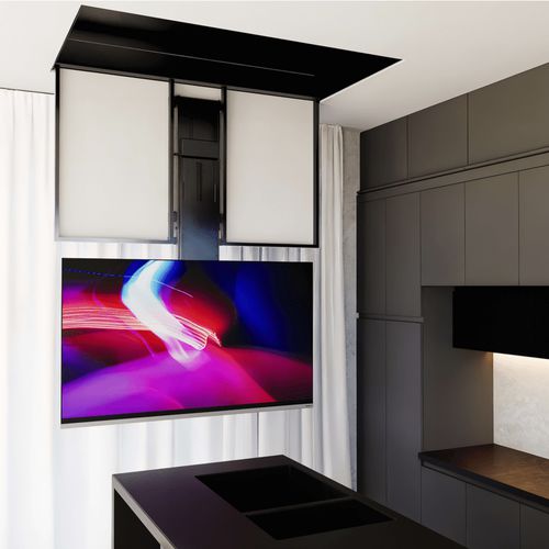 現代風天井用テレビホルダー - ULISSE EXTENDER  - Digisonic Srl - 電動天井 / 遠隔操作式 / パネル用リフト付
