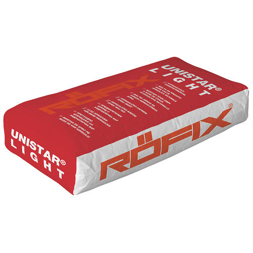 磨き用モルタル接着剤 - UNISTAR® LIGHT - ROEFIX - 外断熱用 / コンクリート用 / 石灰