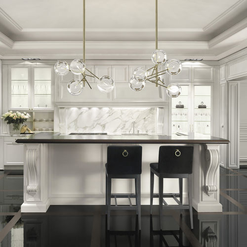 伝統的キッチン - ROMA - CASTAGNA CUCINE - 木製 / ガラス製 / 大理石