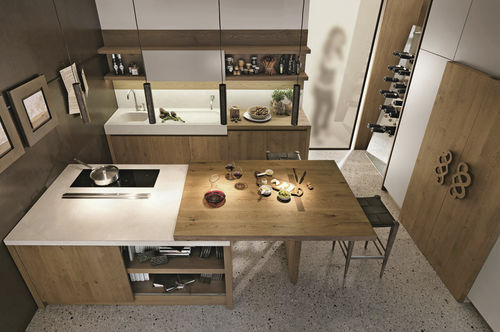 現代風キッチン - NATURA - CASTAGNA CUCINE - 突板 / 無垢材 / オーク材