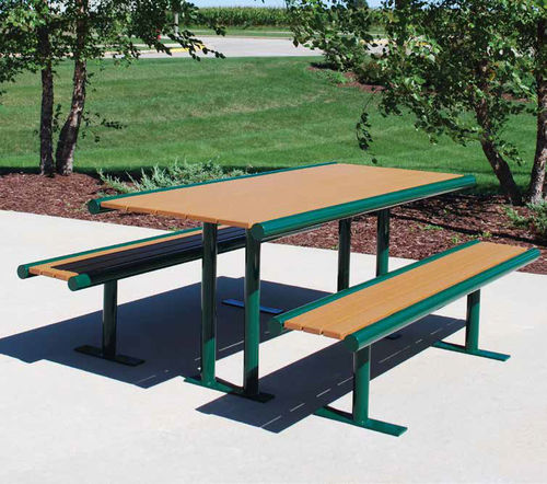 現代風ピクニック用テーブル - FAIRWAY™ - Madrax/Thomas Steele - 再生プラスチック製 / イぺ製 / パウダーコートスチール製脚
