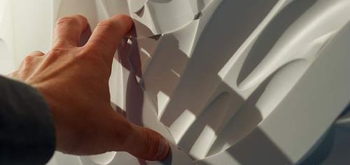 壁取り付け式装飾パネル - THE O-SCOPE EXHIBIT  - Dupont Building and Construction - コーリアン®製 / 無垢材 / 3D