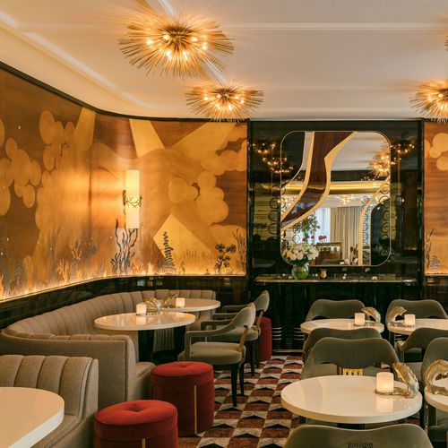 伝統的壁紙 - MAISON DU CAVIAR - DE GOURNAY - 柄付き / 金色 / 金色