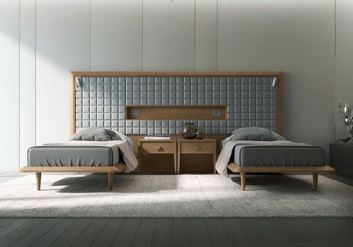 ダブルベッド - PRESTIGE - Corazzin Group - Contract & hotel - 現代風 / ヘッドボード付き / ナイトテーブル