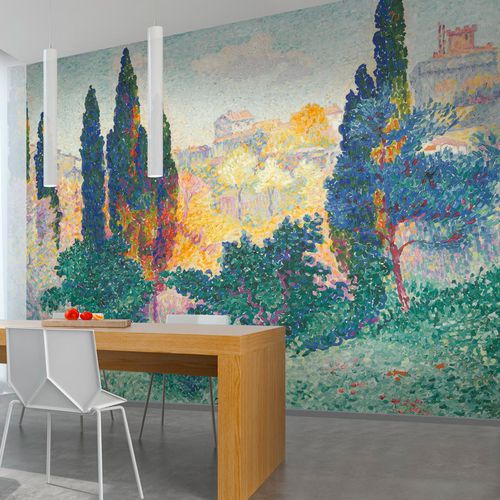伝統的壁紙 - LES CYPRÈS À CAGNES - LGD01 décor mural sur mesure - 自然模様 / 花 / マスター テーブル