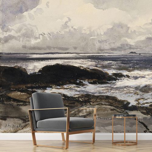 伝統的壁紙 - ROCHERS À SAINT-MALO - LGD01 décor mural sur mesure - 自然模様 / 波模様 / ファブリック調