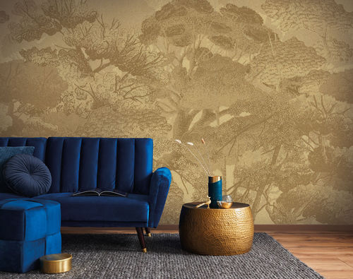 現代風壁紙 - CANOPEE DORÉ - LGD01 décor mural sur mesure - 不織布製 / ポリエステル / 自然模様