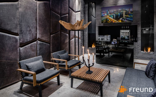 屋内用壁面装飾材 - Freund GmbH - 革製 / テクスチャード仕上げ / 滑らかな仕上げ