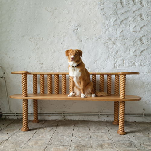 北欧デザインベンチ - SKAGERAK - Hans Hansen Furniture - オーク材 / 背もたれ付き / 肘掛け付き