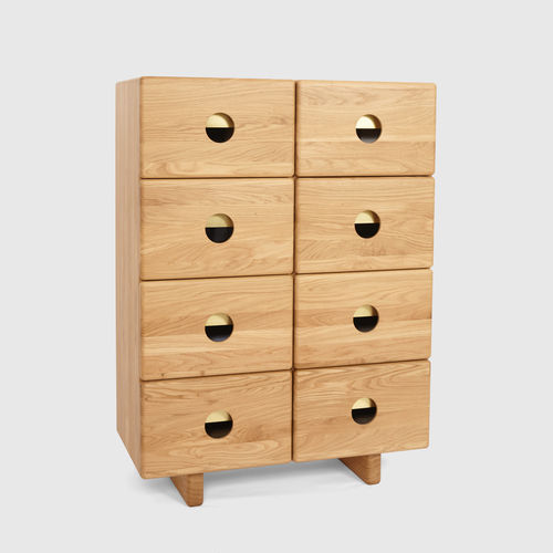 背の高いサイドボード - CRAFT BRASS - Hans Hansen Furniture - 北欧デザイン / オーク材 / 引き出し付き