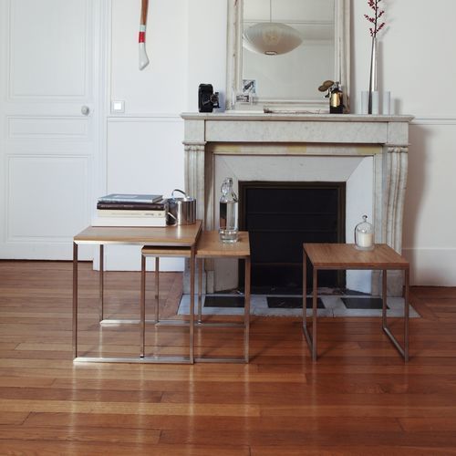 現代風ネストテーブル - H 2 series - Hans Hansen Furniture - 無垢材 / ガラス製 / HPL
