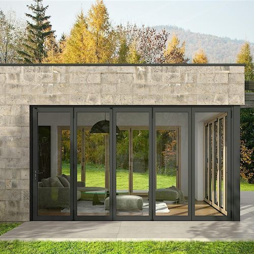 スライド式/積上げ式サッシ - NW Clad 740 - NanaWall - 折りたたみ式 / ヒンジ付き / 木製