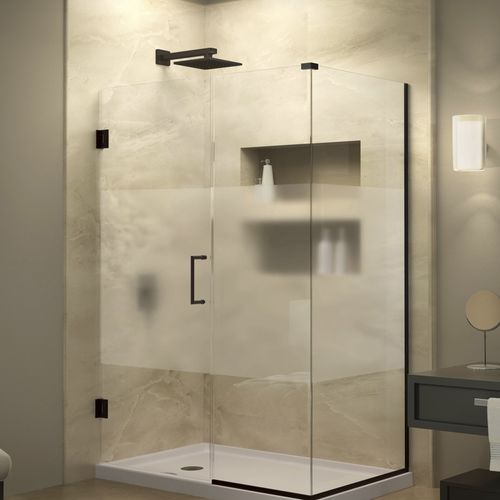 ヒンジ付きシャワースクリーン - UNIDOOR PLUS PRIVACY - DreamLine - 固定 / コーナータイプ / 硬化ガラス製