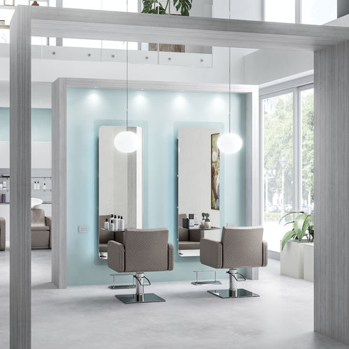 金属製化粧用アームチェア - SQUARE - Beauty Star - 合成皮革 / 調整可能 / 回転