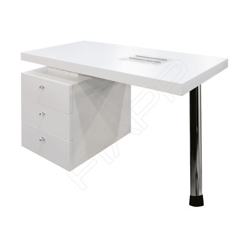 収納付きマニキュアテーブル - NAILS E130 - FIAPP - 吸引器付 / 埋込照明付き