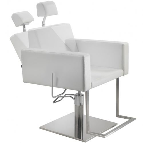 現代風アームチェア - DARIA MAKE-UP - SASSI - 革製 / ステンレス製 / フットレスト付き