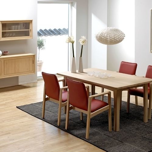 北欧デザインダイニングルーム用チェア - 8473ALK - dyrlund - 屋内用 / 革製 / オーク材製脚